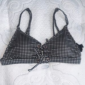 Pacsun checkered tie front top